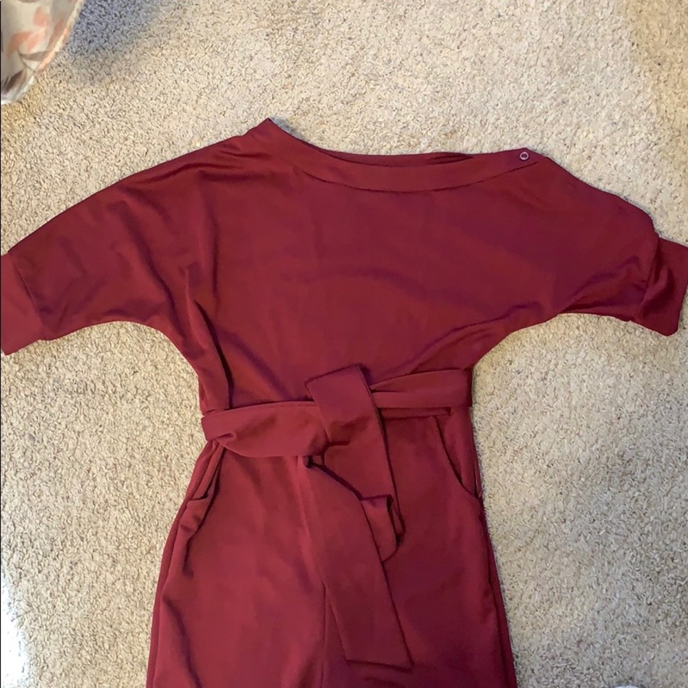 Boutique Burgundy Jumpsuit with Pockets... Size M